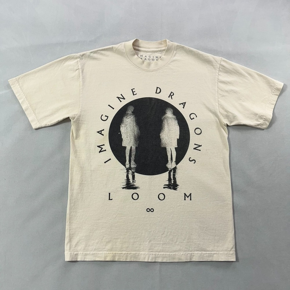 Imagine Dragons Loom World Tour 2024 T Shirt Men Small Beige made in‎ USA